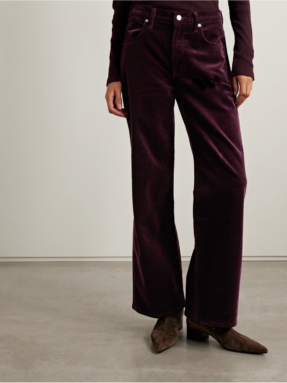 Citizens of Humanity Annina Cord Wide-Leg Jeans Plum Purple 28